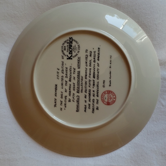 Norman Rockwell Plate "Waiting at the Dance" - Picture 2 of 6